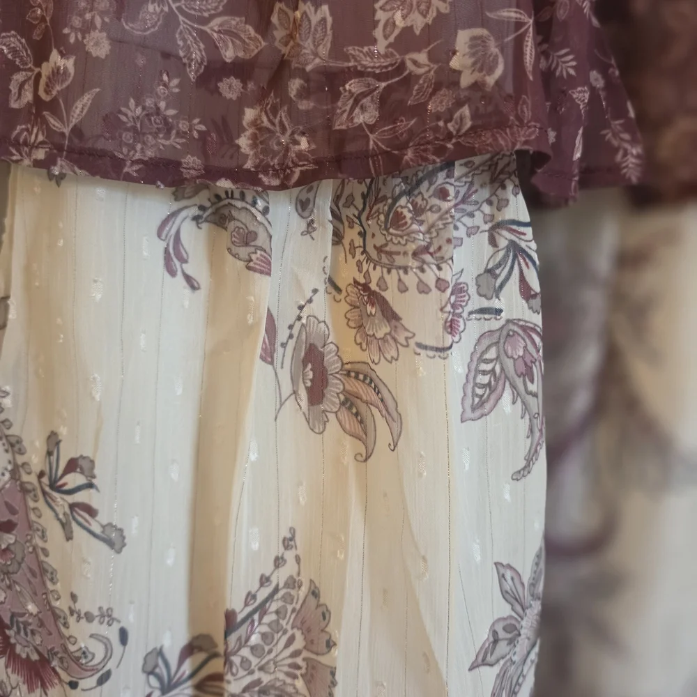 Francesca's Collections Pink & Cream Tiered Maxi Dress - Picture 3 of 6